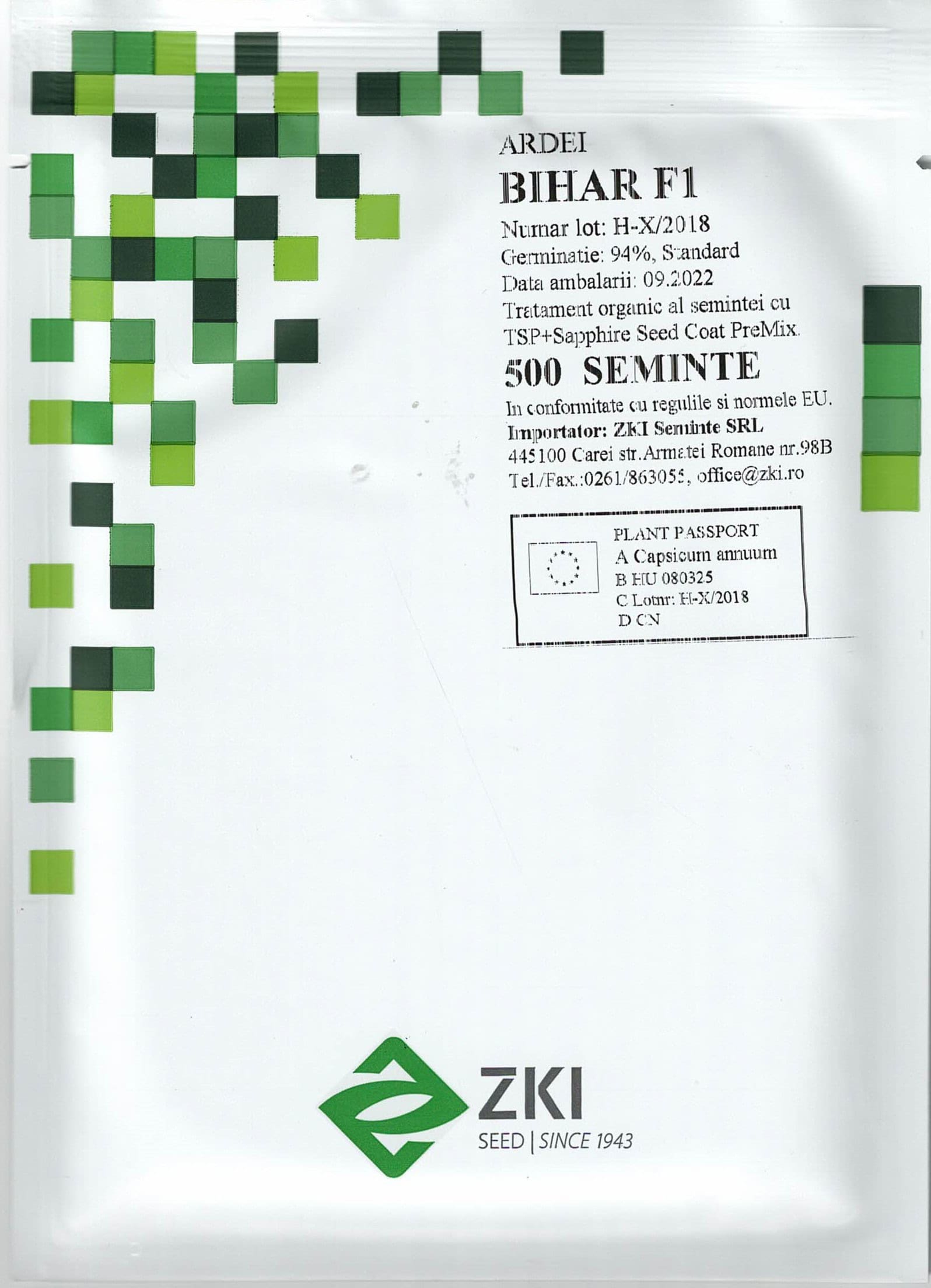 Seminte de ardei gogosar Bihar F1 500 seminte, Zki