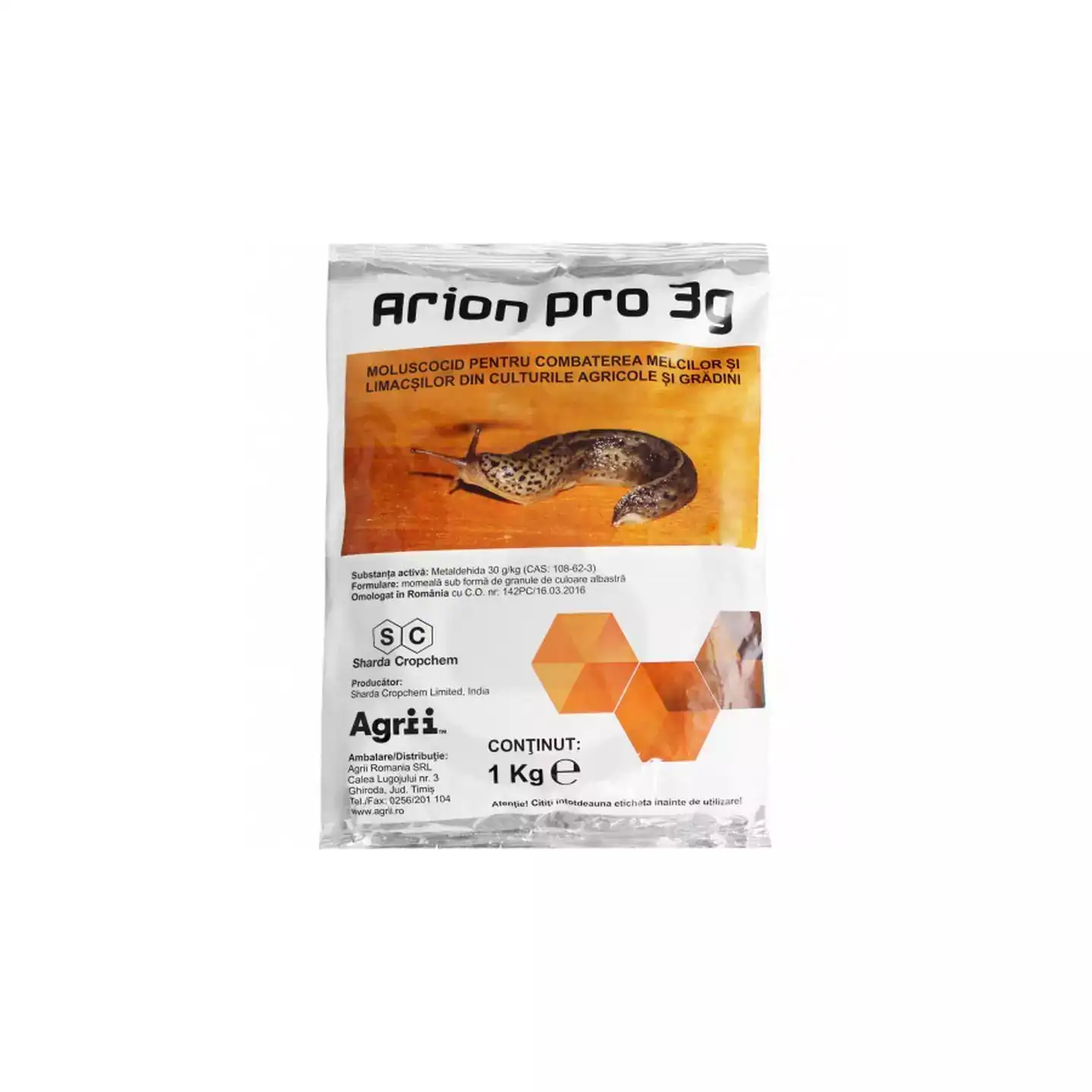 Moluscocid Arion Pro 3G, 1 kg, Sharda – Combatere Melci și Limacși