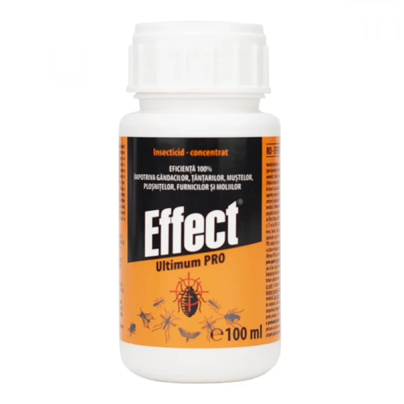 Insecticid Effect Ultimum Pro 100ml - Concentrat Profesional contra Ploșnițelor, Căpușelor, Puricilor și Păianjenilor