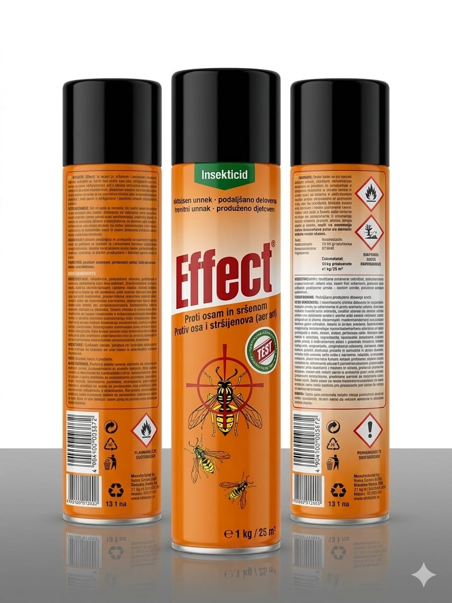 Spray Insecticid Effect 400ml Contra Viespilor și Bondarilor - Aerosol cu Acțiune de la Distanță (4-6 metri)