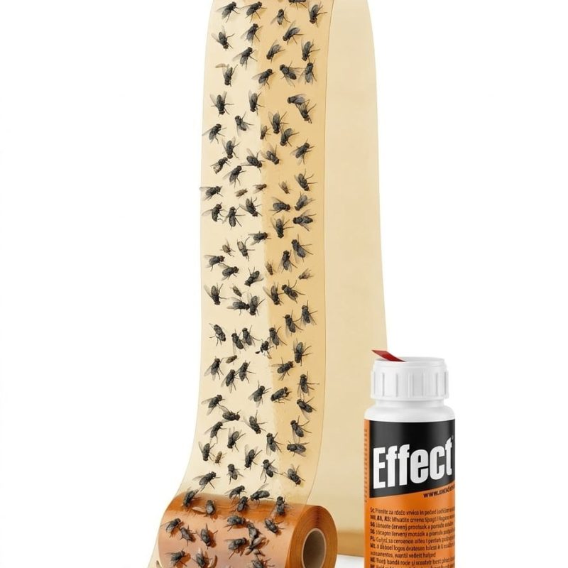 Rola de Muște Effect - Bandă Adezivă Ecologicală pentru Capturarea Insectelor Zburătoare