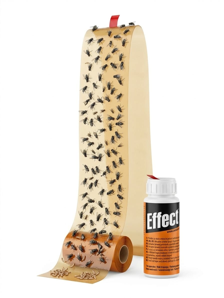 Rola de Muște Effect - Bandă Adezivă Ecologicală pentru Capturarea Insectelor Zburătoare