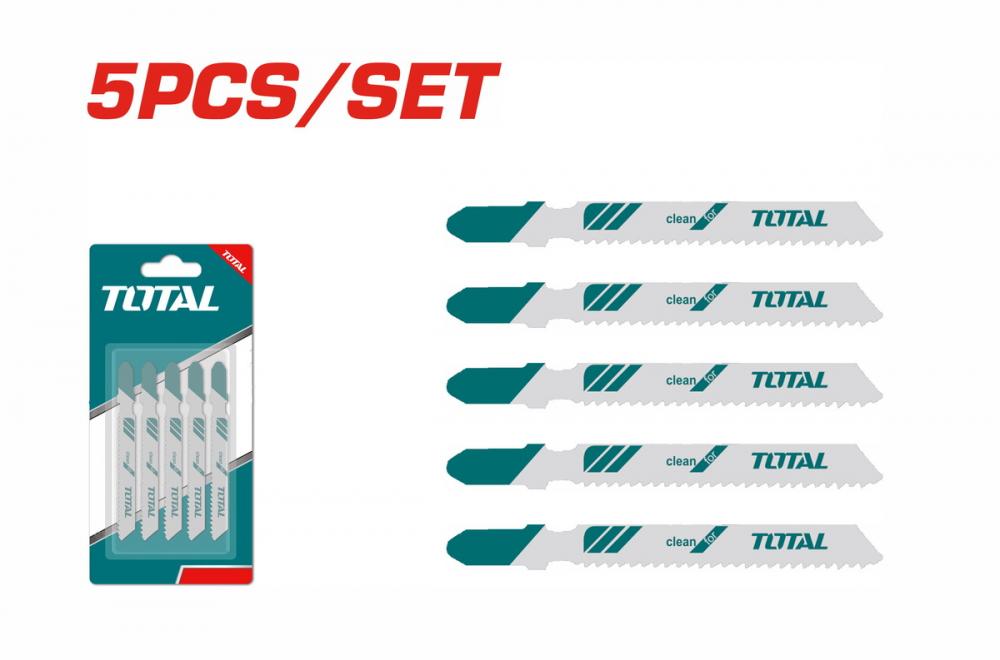 TOTAL – Set Lame Fierăstrău Pendular pentru Metal, Oțel și Aluminiu, 5 bucăți