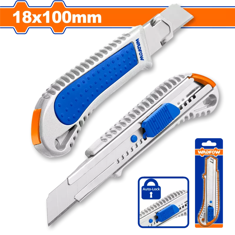 WADFOW Cutter Metalic Profesional 18x100mm - Corp din Aliaj de Aluminiu, Rezistență Industrială
