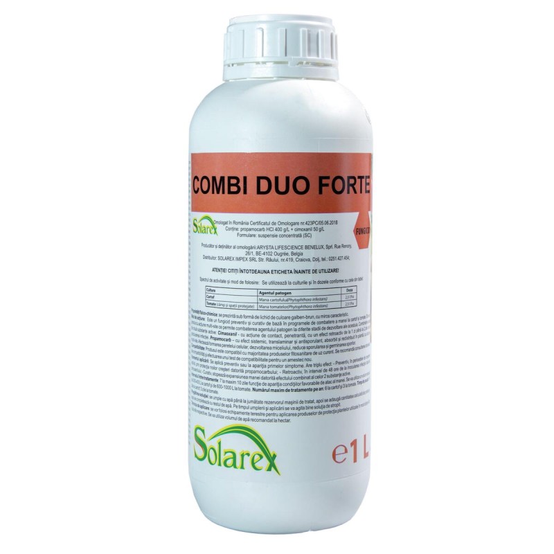 Fungicid Combiduo Forte 1 L – Protecție Sistemică și de Contact Împotriva Manei la Cartof și Tomate