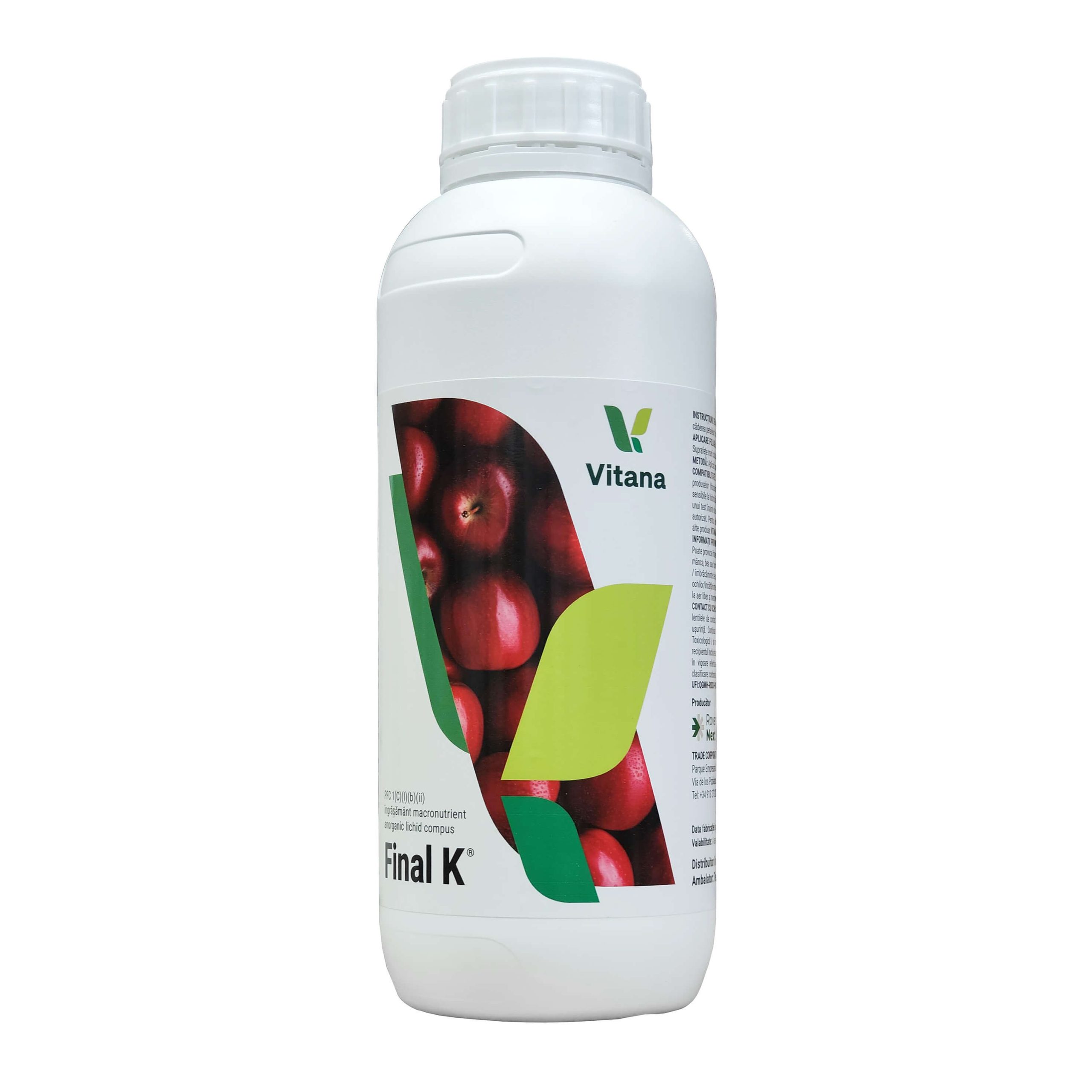 Îngrășământ Foliar Final K 1 L – Biostimulator Lichid Concentrat cu Potasiu pentru Coacere, Culoare și Acumulare de Zaharuri